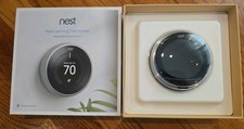BNIB Google Nest 3rd Gen Learning Thermostat T3007ES - Stainless Steel