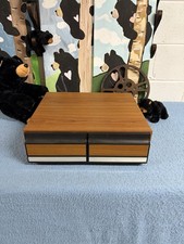 VHS Tape Movies Media Storage Cabinet 2 Drawer Capacity 24 Organizer Faux Wood