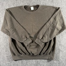 Vintage Cheetah Sweatshirt Mens Large Gray Blank Fleece Crewneck 90s Made In USA