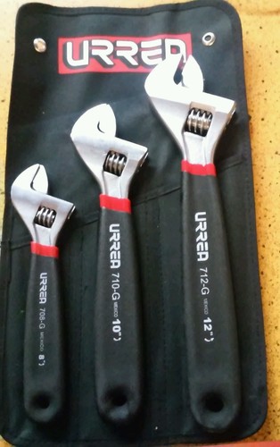 URREA 795G 8-INCH, 10-INCH AND 12-INCH CUSHION GRIP ADJUSTABLE  WRENCH,3-PIECE 660731621181 | eBay