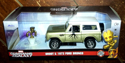Jada Toys Ford Bronco 1973 Mit Groot Figur – Marvel Lizenz, 1:32 Maßstab, Aus Metall, Türen öffnen