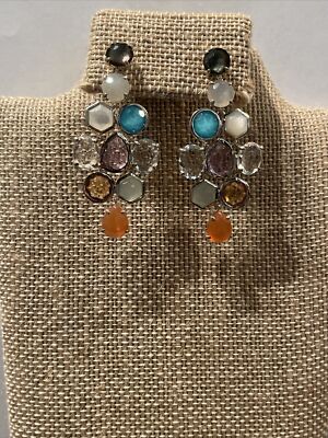 Ippolita Rock Candy gemischte Steine Krappe und Einfassung Ohrhänger NEU $ 1995