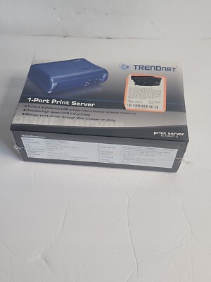 TRENDnet TE100-P1U Print Server USB-1 Port to USB 1-Port New Sealed
