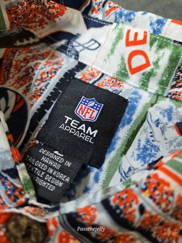 Denver Broncos Shirt Men Large Hawaiian Vtg Style Classic History All Over Print - Picture 5 of 13