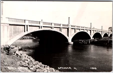 South Bridge Spencer Iowa Little Sioux River USA IA RPPC Vintage Postcard