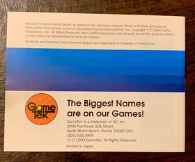 NINTENDO NES WHEEL OF FORTUNE FAMILY EDITION-COMPLETE IN BOX- GAMETEK-TESTED!