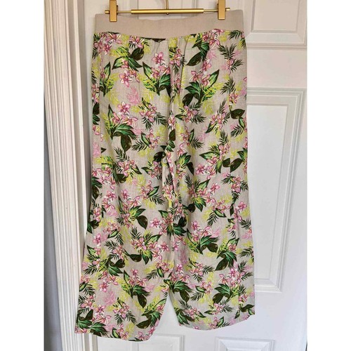 J. Jill 100% Love Lino Marfil Floral Pierna Ancha Pantalones Cortos Talla Pequeña - Imagen 3 de 10