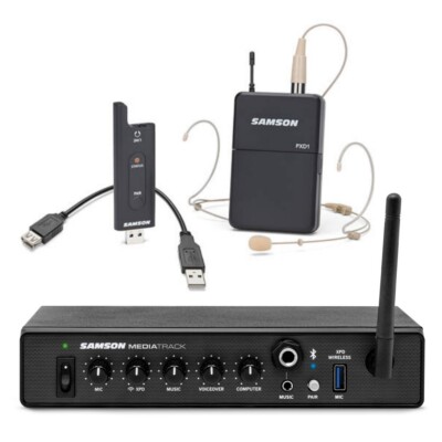 SAMSON MEDIATRACK XPD2 Bluetooth USB Mixer Interface Headset Wireless Mic System