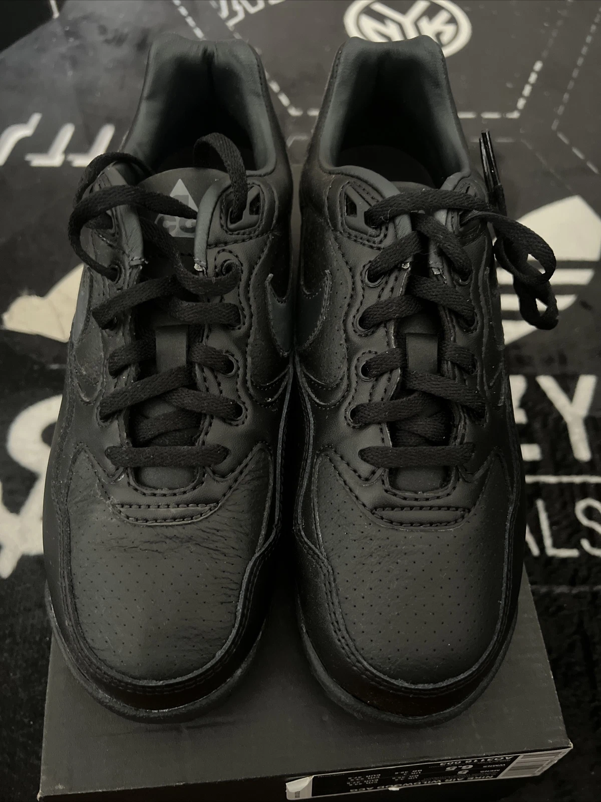 Size 5- 2019 Nike Air ACG Low Top Black Hiking Work Non Slip Boot Shoe Uniform