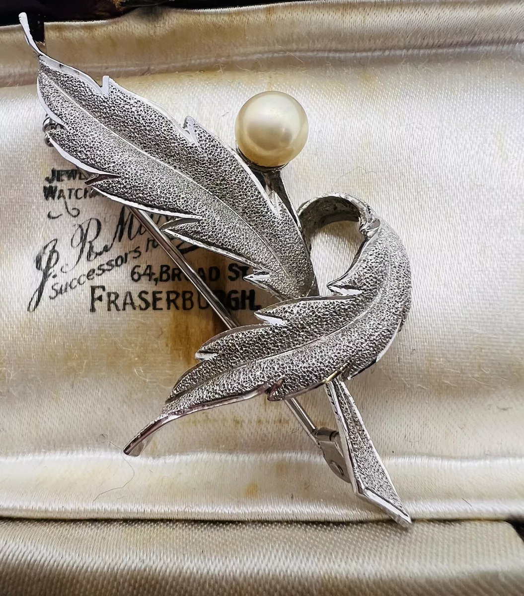 Silver leaf brooch sale