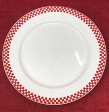 TRATTORIA Checkered Red Diner 7.5 Bread Plate Porcelain International China Co