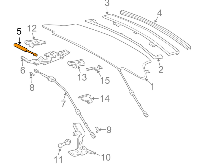 MERCEDES-BENZ SL R230 Rear Bootlid Shock Absorber A2307900079 NEW 