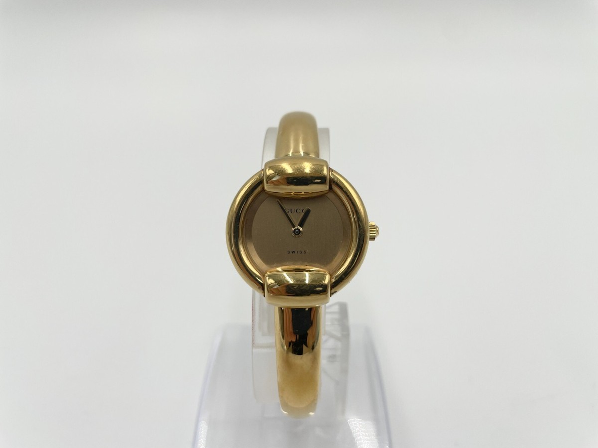 GUCCI 1400L ゴールド ステンレススチール 時計 バングルQZ腕時計1400L ゴールド ヴィンテージ|グッチ GUCCI