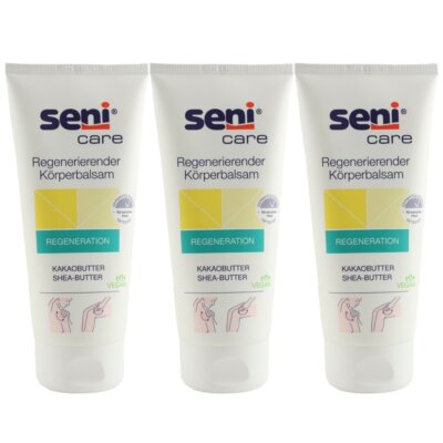 Seni Care Regenerierender Körperbalsam 3 x 200 ml Kakaobutter Shea Butter Set