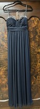CITY STUDIO Dress Prom Formal Navy Blue Rhinestone Strapless Long Sz 11 Lined