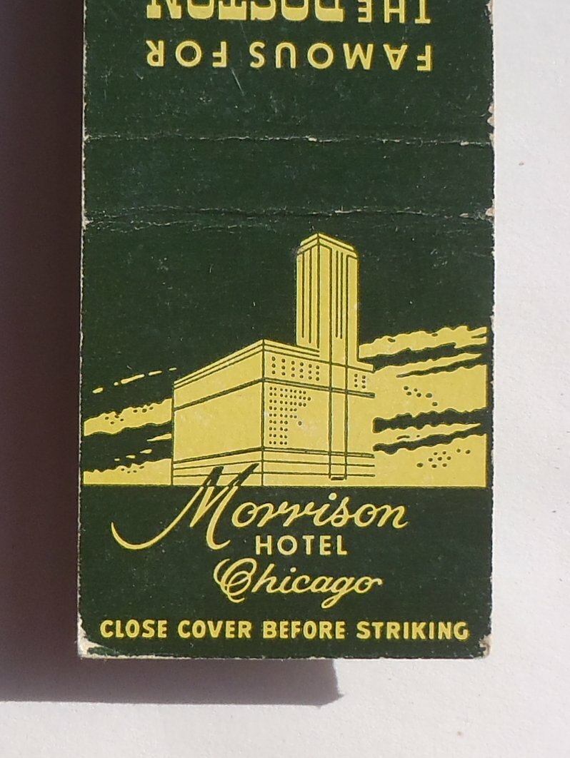 1950s Morrison Hotel Boston Oyster House Chicago IL Cook Co Matchbook