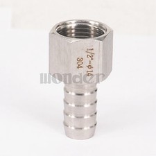 1/2" BSP Female to 14mm Hose Barb SUS304 Splicer Barb Hose Tail Connector