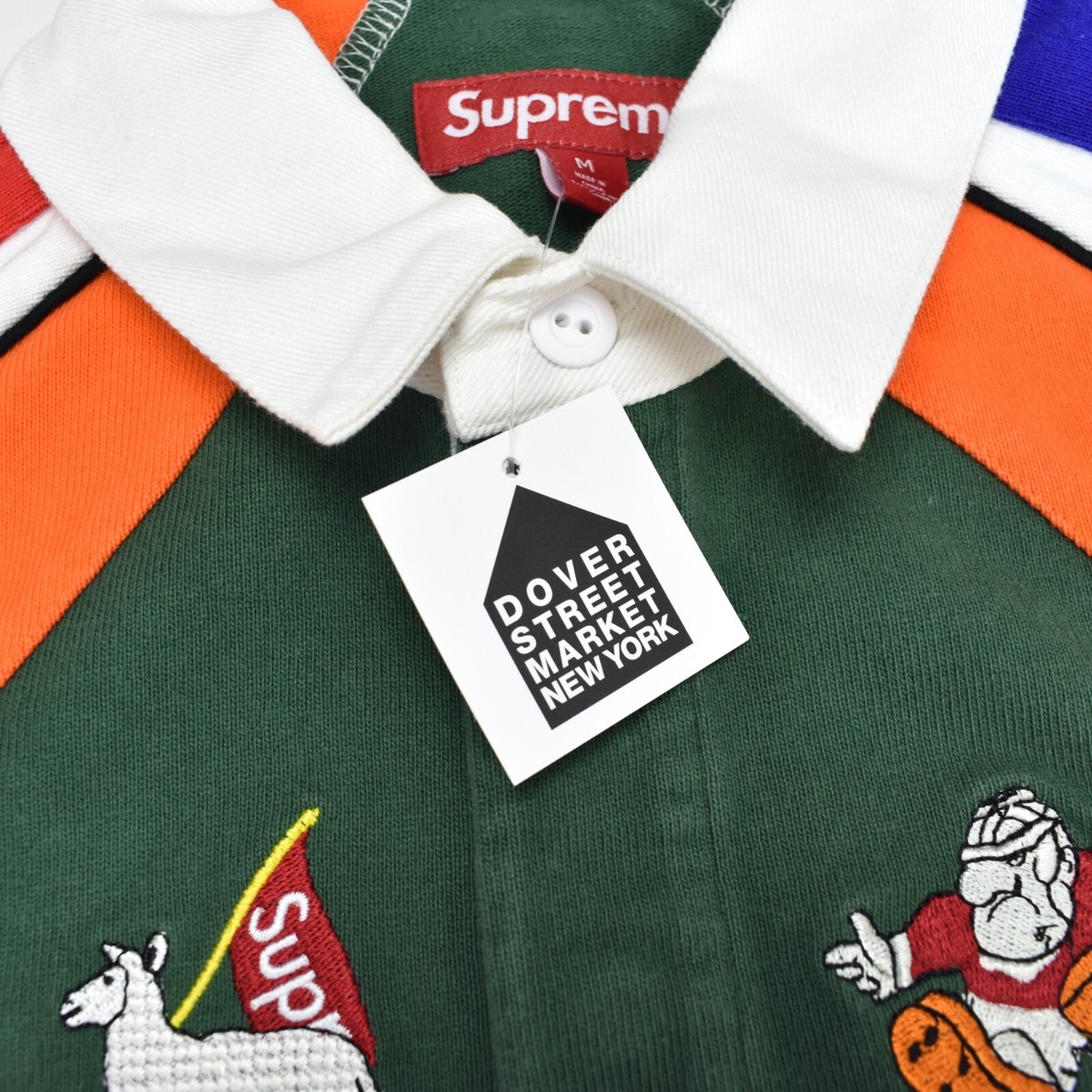 NWT Supreme Big Box Logo Paneled Rugby Shirt Polo Multicolor NWT Supreme Big Box Logo Paneled Rugby Shirt Polo Multicolor