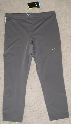 New Womens Nike Dri-Fit Capri Golf Pants Tights L 746708 019 SOLID GRAY $55  nwt