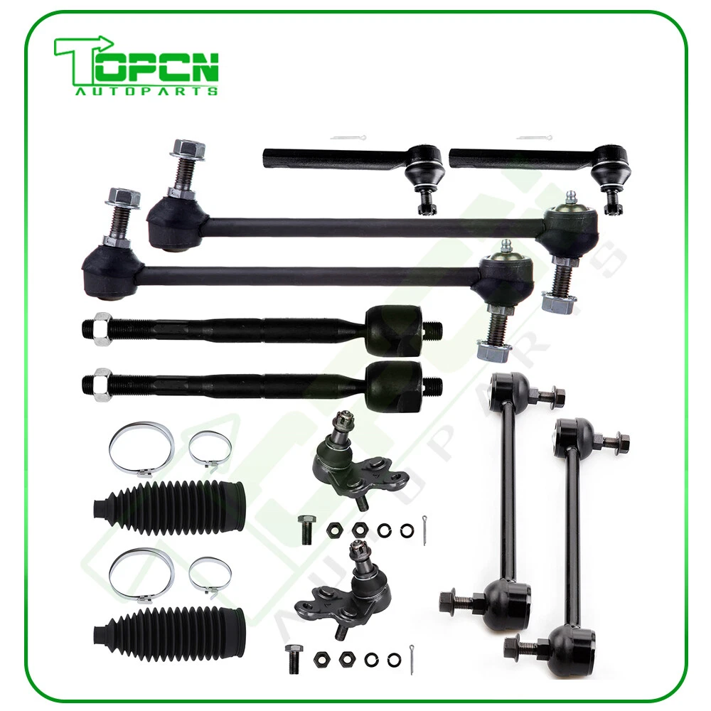 For 2004-07 Toyota Highlander 12Pcs Ball Joints Sway Bar Tie Rod