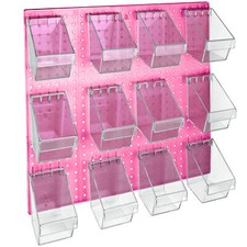 Azar Displays 12 Mini Bucket Peg Wall Accessory Organizer Kit Pegboard...