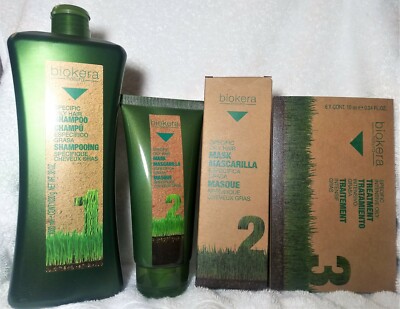 SALERM BIOKERA NATURA SPECIFIC OILY HAIR SHAMPOO 1000ml + MASK 200ml + Treatment