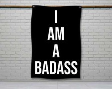 Motivational Home Gym Flag - Badass Fitness Wall Decor
