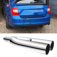 2.5" Inlet 3" Outlet 19" Length Blast Pipe Exhaust Muffler Tip For Skoda Rapid