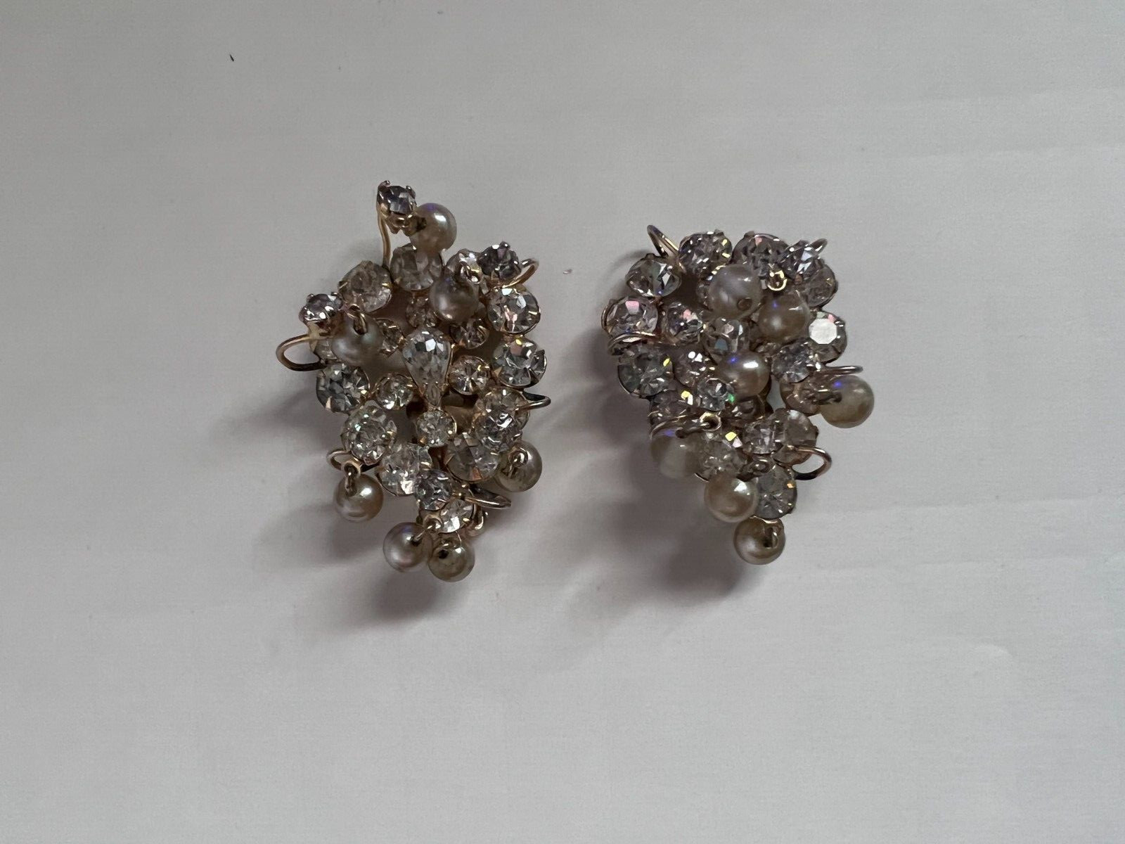 VINTAGE ADELE SIMPSON CLEAR RHINESTONE CHANDELIER… - image 2