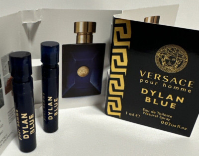 Lot of 2 Versace Pour Homme Dylan Blue Eau de Toilette Spray Vial 1ml Each