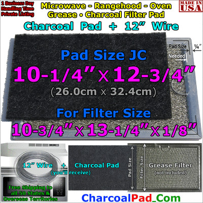 Pad Filtro Grasso Per Microonde Compatibile Broan BPSF30, GE, Kenmore, Carbone Attivo