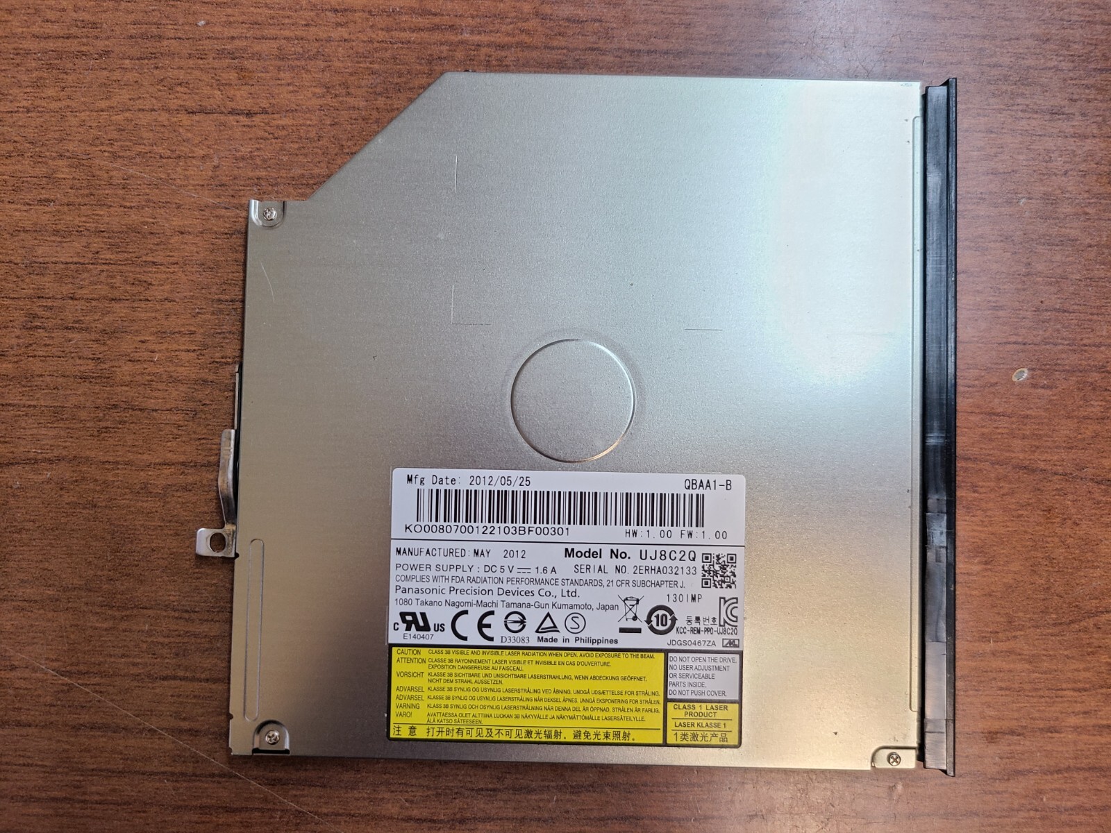 Acer Aspire M5-481TG DVD CD Drive RW Burner with Bezel UJ8C2Q KO00807001-image