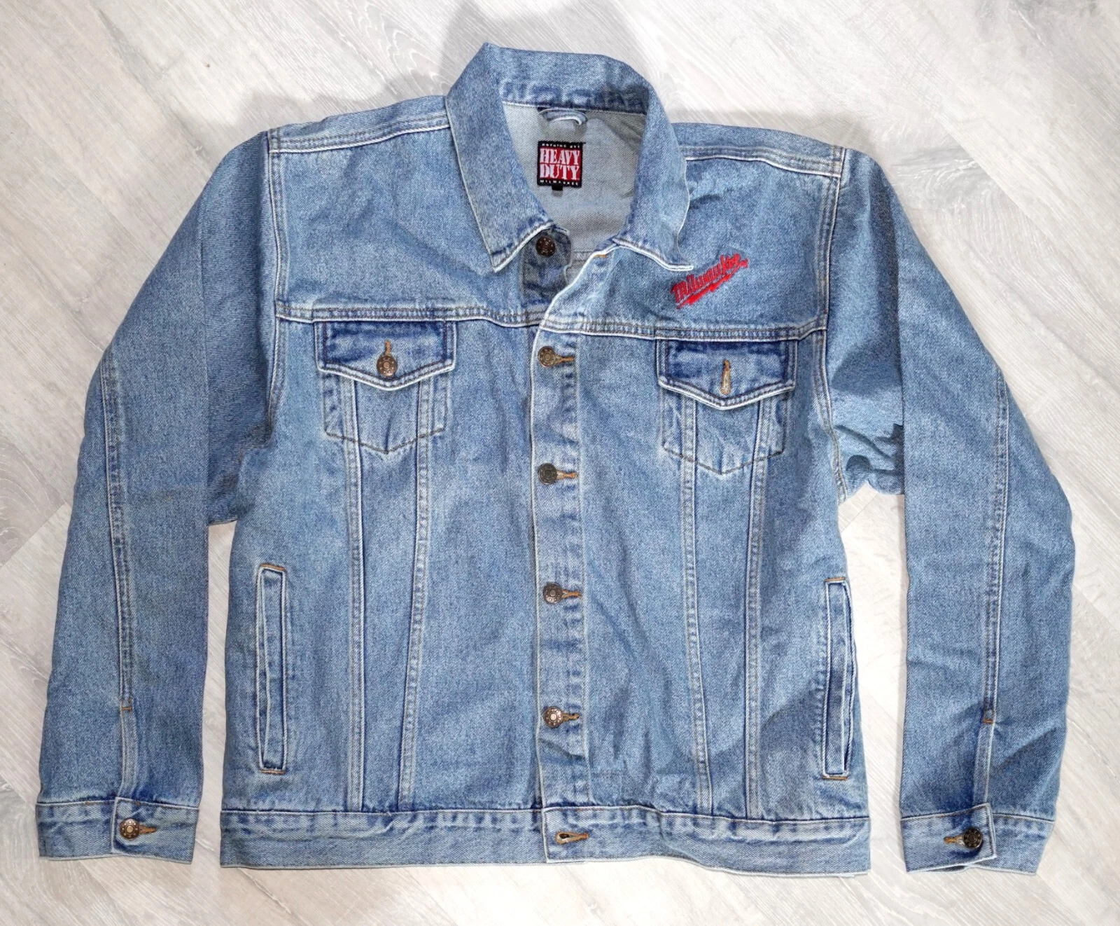 MILWAUKEE Mens Denim Jacket EXTRA LARGE XL Faded Blue -NEW UK
Opens in a new window or tab