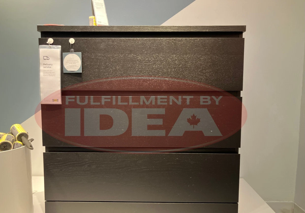Brand New IKEA MALM Black Brown 3 Drawer Dresser 304.731.49 eBay