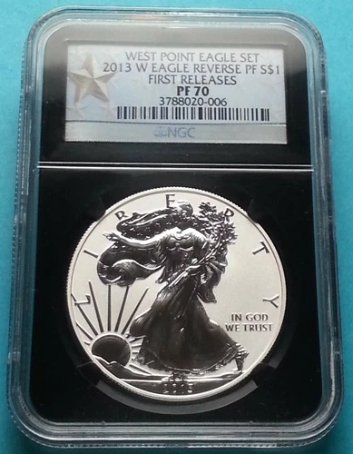 2013 W American Silver Eagle Rev PF 70  .999 Fine First Releases Silver Star