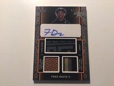 2020 Fred Davis II Leaf All American Triple Patch Football Auto #2/10 Clemson
