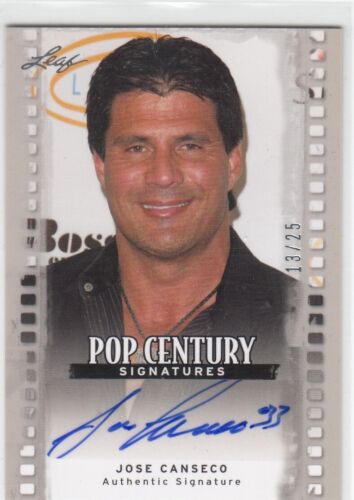 2011 Jose Canseco Leaf Pop Century Signatures SILVER AUTO /25 - JC3 Actor Poker - Afbeelding 1 van 1