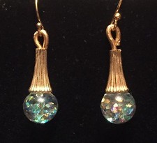 VINTAGE SWAROVSKI FLOATING SNOW GLOBE AURORA BOREALIS REPLACEMENT GLASS PENDANT