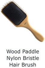 Wood Paddle Hairbrush Strong Nylon Bristles Great for Massaging Scalp