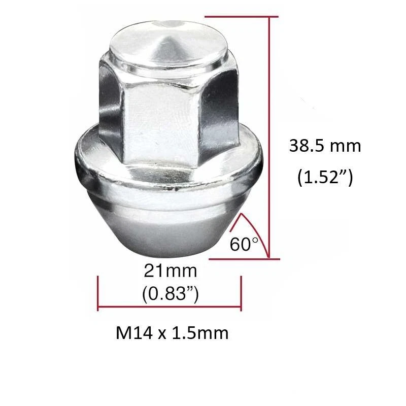 9094201111 5PCS New Wheel Lug Nuts Chorme Plated M12x1.5 Custom For Lexus LS460 - Изображение 4 из 4