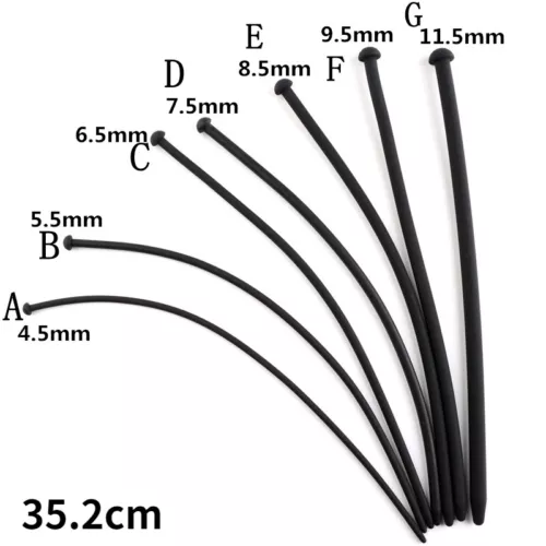 Silicone Penis Urethral Plug Urethra Stretching Stretcher Sounding Dilator Male - Picture 6 of 16