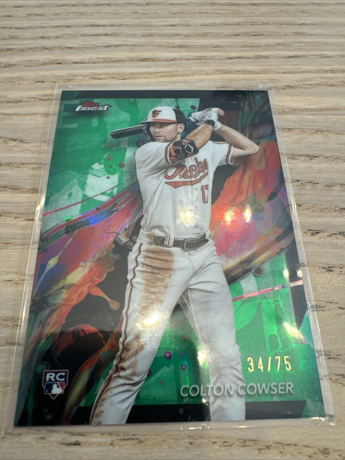 2024 TOPPS FINEST RC #79 COLTON COWSER GREEN REFRACTOR 34/75
