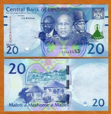 Lesotho, 20 Maloti, 2021 P-New, UNC redesigned security
