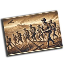 nice vintage Infantry on the battlefield retro WW2 Photo Glossy 4 6 in P60