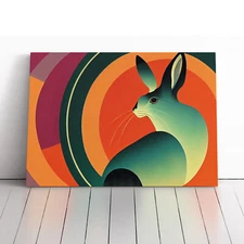Hare Art Deco Style Abstract Canvas Wall Art Print Framed Picture Home Decor