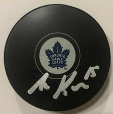 ALEX KERFOOT SIGNED TORONTO MAPLE LEAFS HOCKEY PUCK W/ CASE ALEXANDER COA