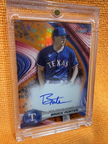 Brock Porter 2024 Bowman's Best #B24-BP Auto Orange Refractor/25 Ranger Prospect - Picture 2 of 7