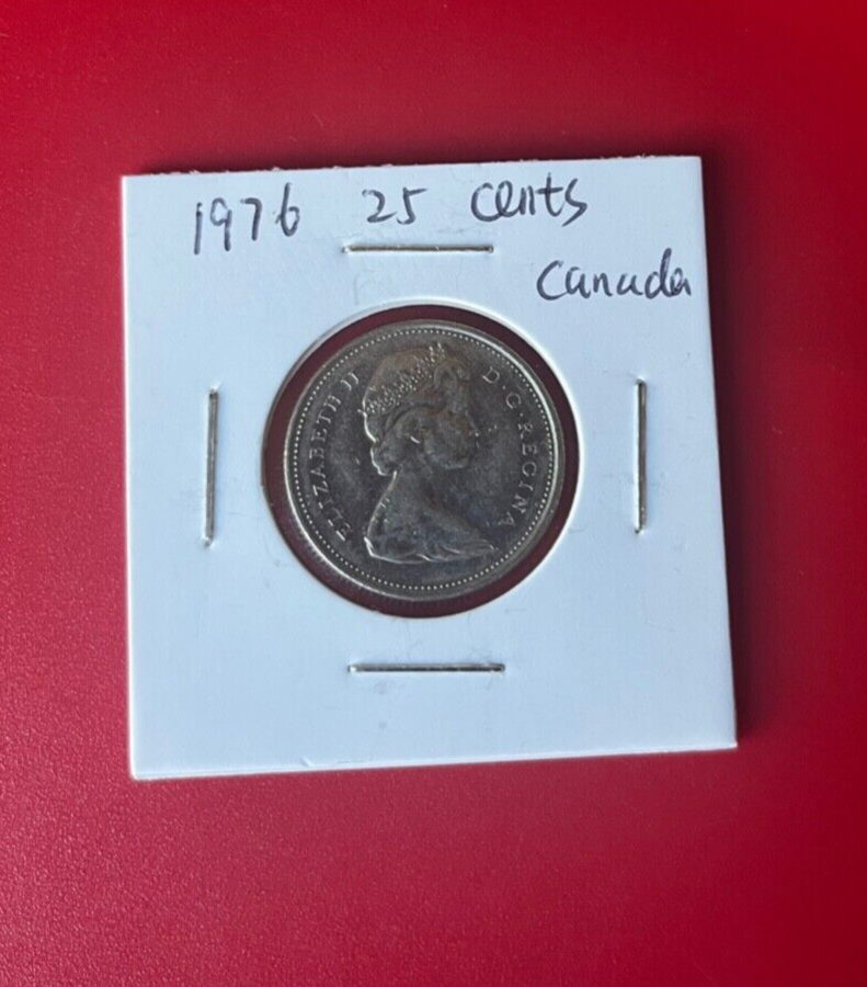 1976 25 CENTS CANADA COIN - QUEEN Elizabeth II - NICE WORLD COIN
