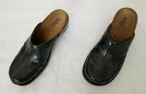 Para mujer Talla 7 Negro Indigo By Clarks Cuero Zuecos 80741 Seminuevo |  eBay