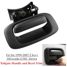Black  Tailgate Tail Gate Handle Bezel Trim Kit for Chevy GMC Yukon Truck Pickup